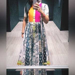 Multi-colored full length anarkali suit
